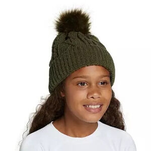 Girls DSG Beanie Hat Olive Green One Size